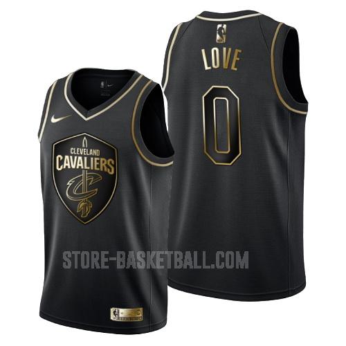 cleveland cavaliers kevin love 0 black golden edition men's replica jersey