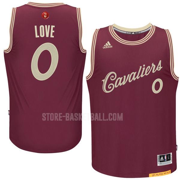 cleveland cavaliers kevin love 0 red christmas day men's replica jersey