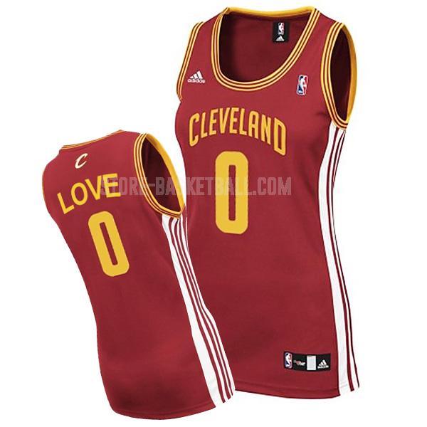 cleveland cavaliers kevin love 0 red classic women's replica jersey
