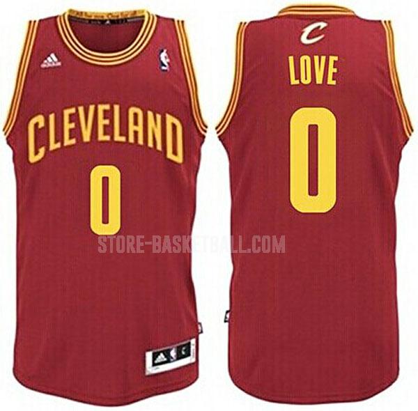 cleveland cavaliers kevin love 0 red road men's replica jersey