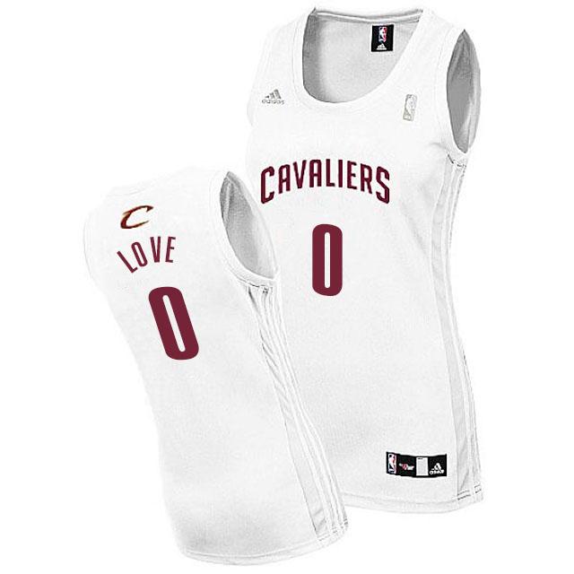 cleveland cavaliers kevin love 0 white classic women's replica jersey