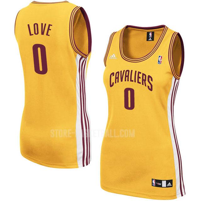 cleveland cavaliers kevin love 0 yellow classic women's replica jersey