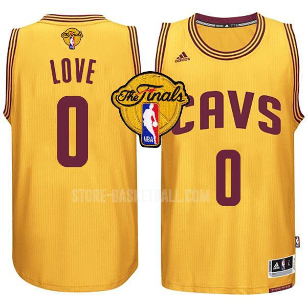 cleveland cavaliers kevin love 0 yellow finals men's replica jersey
