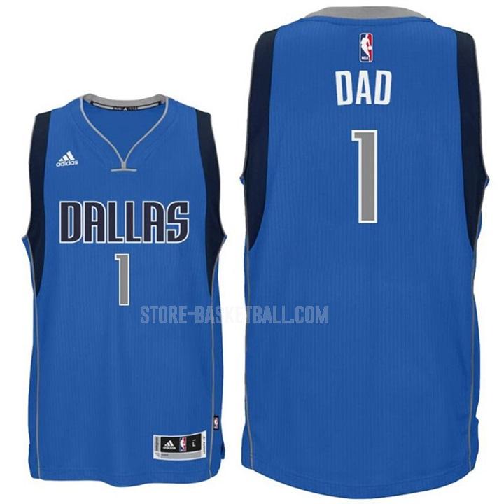 dallas mavericks dad 1 blue fathers day men's replica jersey