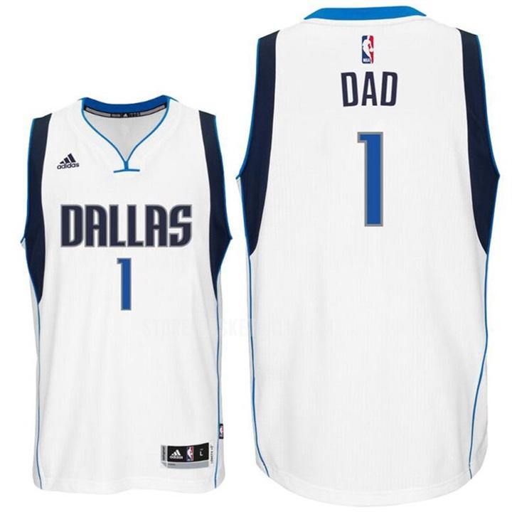 dallas mavericks dad 1 white fathers day men's replica jersey
