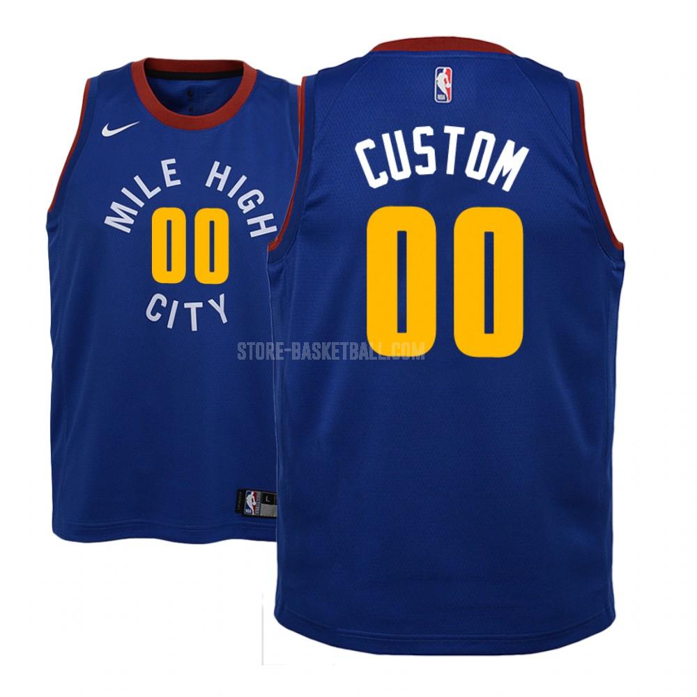 denver nuggets custom blue statement youth replica jersey