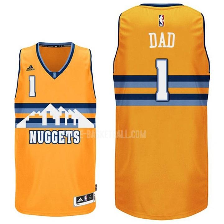 denver nuggets dad 1 yellow fathers day men's replica jersey
