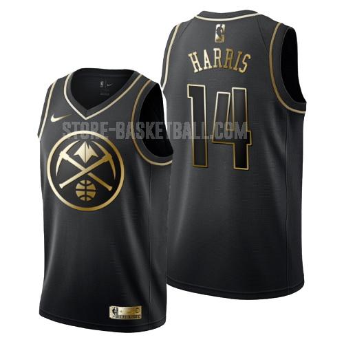 denver nuggets gary harris 14 black golden edition men's replica jersey