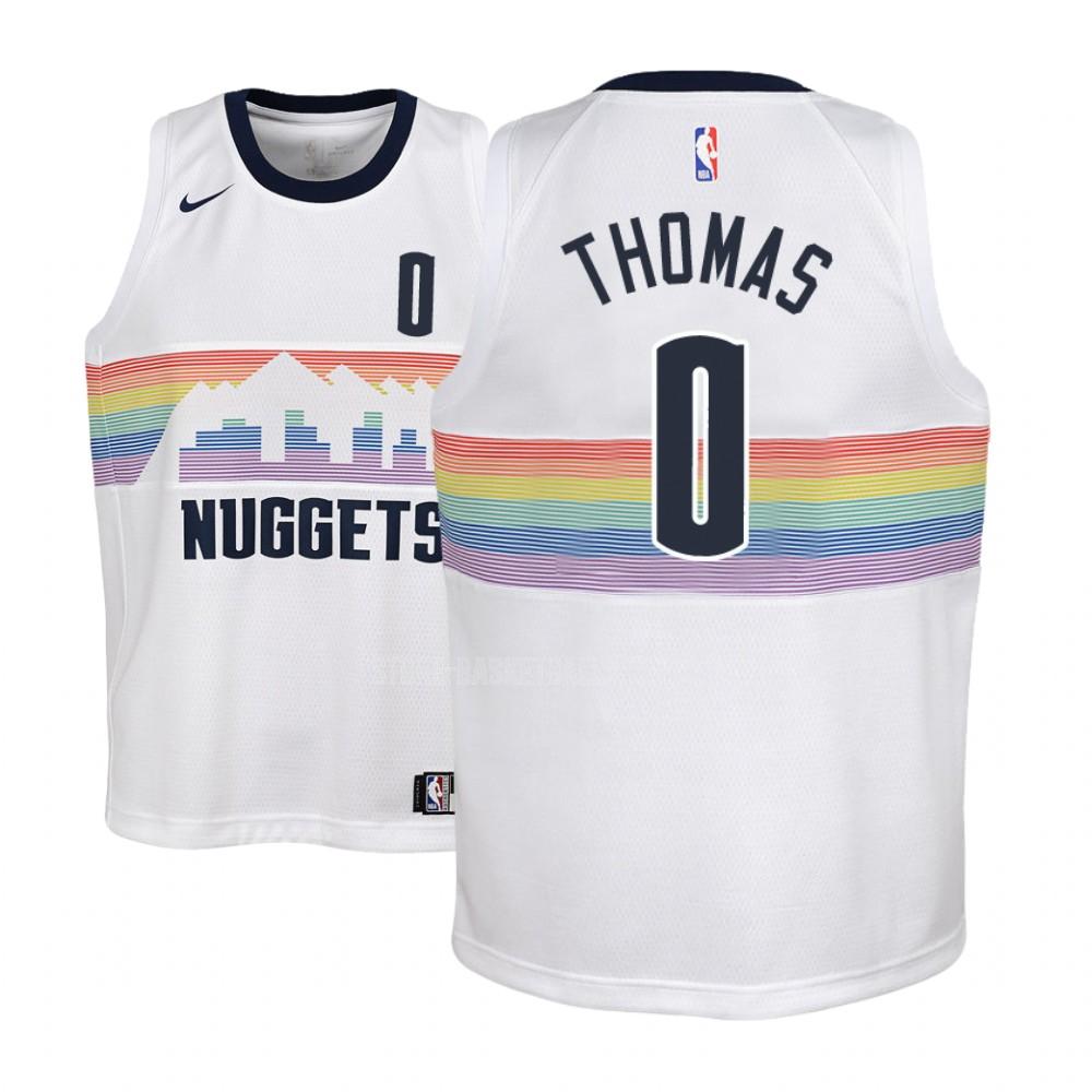 denver nuggets isaiah thomas 0 white city edition youth replica jersey