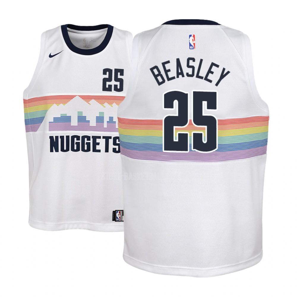denver nuggets malik beasley 25 white city edition youth replica jersey