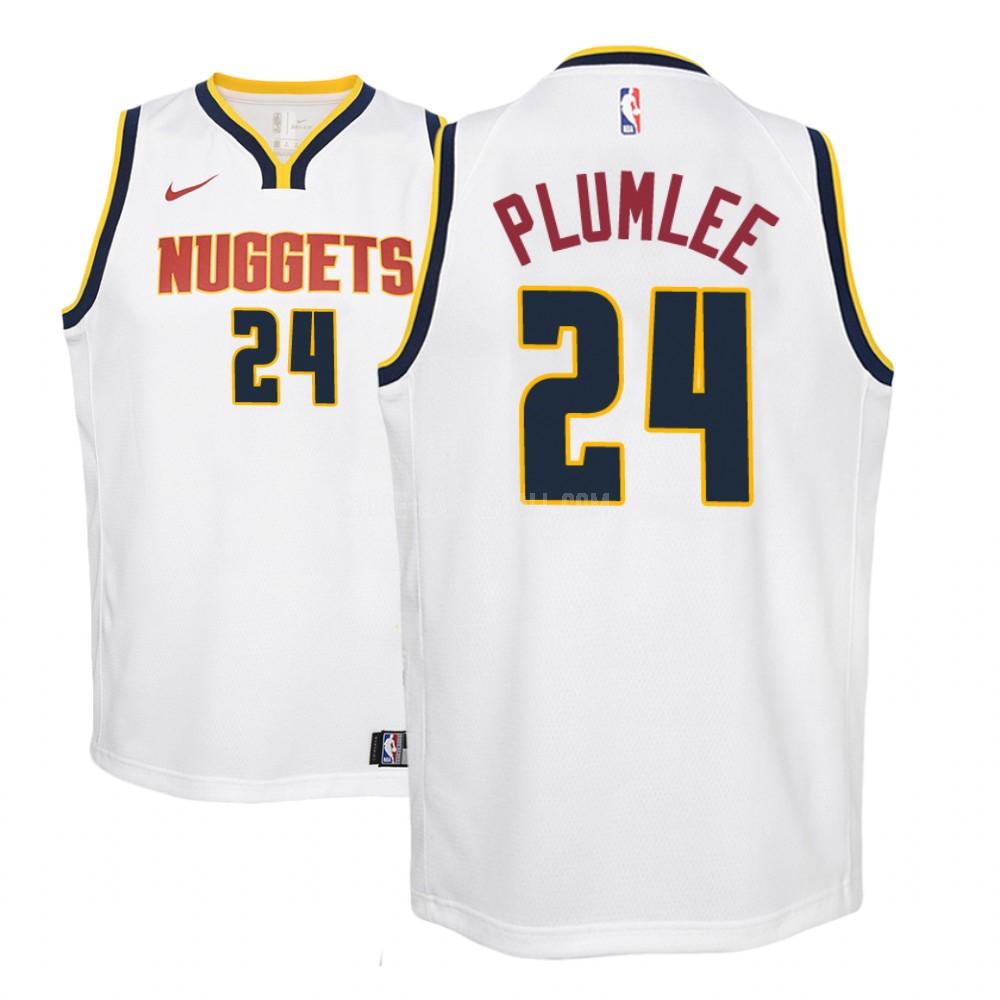 denver nuggets mason plumlee 24 white association youth replica jersey
