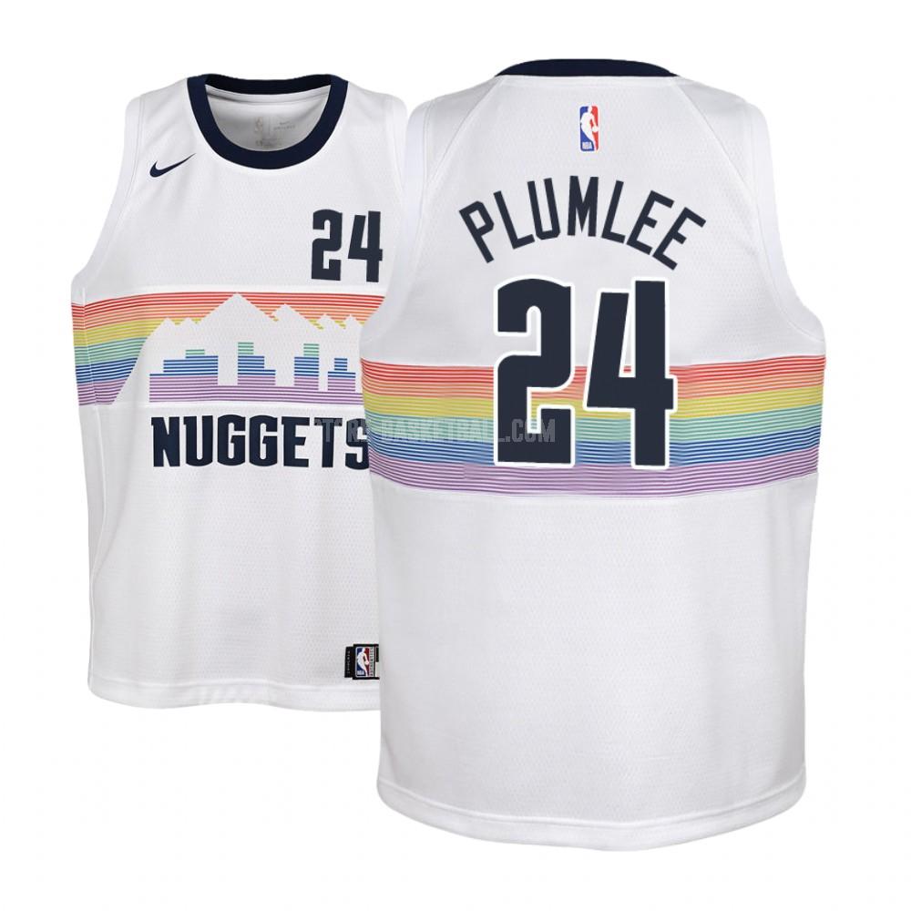 denver nuggets mason plumlee 24 white city edition youth replica jersey