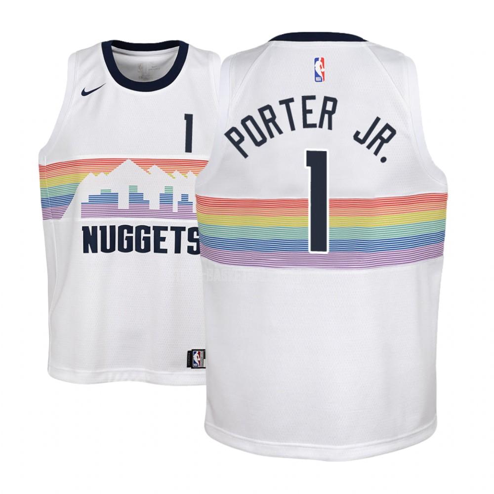 denver nuggets michael porter jr 1 white city edition youth replica jersey
