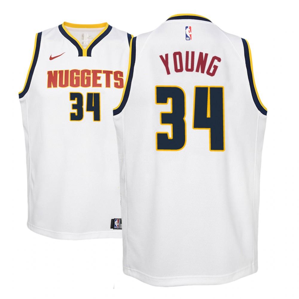 denver nuggets nick young 34 white association youth replica jersey