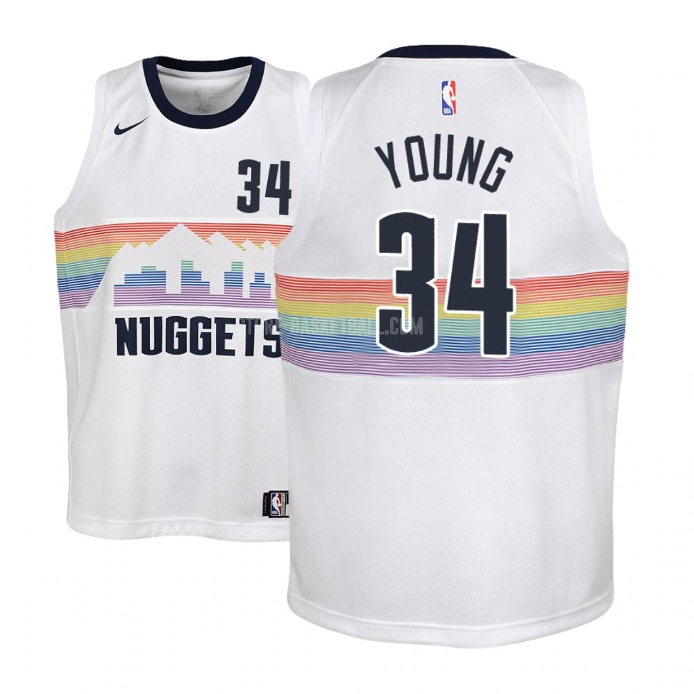 denver nuggets nick young 34 white city edition youth replica jersey