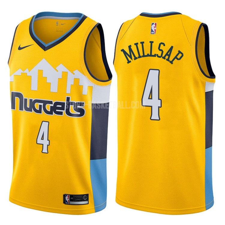 denver nuggets paul millsap 4 yellow statement men's replica jersey