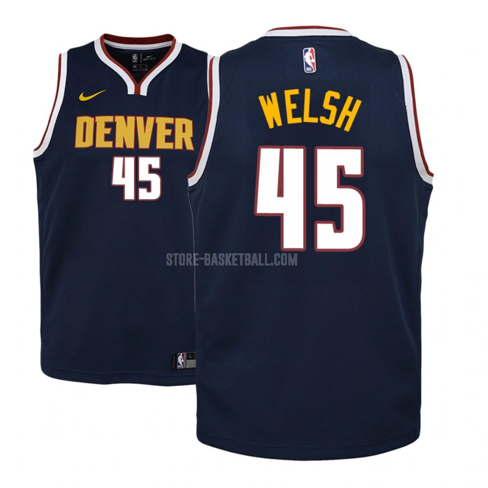 denver nuggets thomas welsh 45 navy icon youth replica jersey