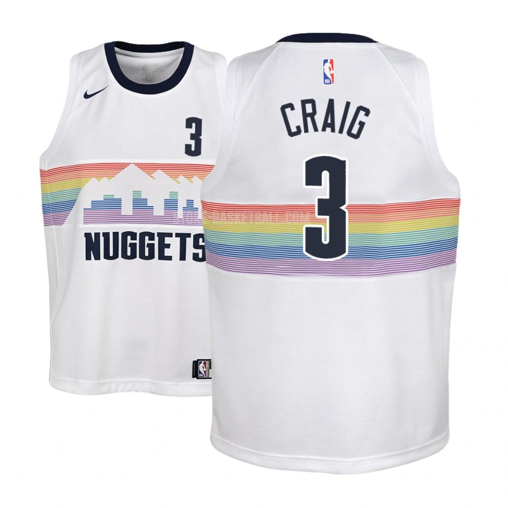 denver nuggets torrey craig 3 white city edition youth replica jersey