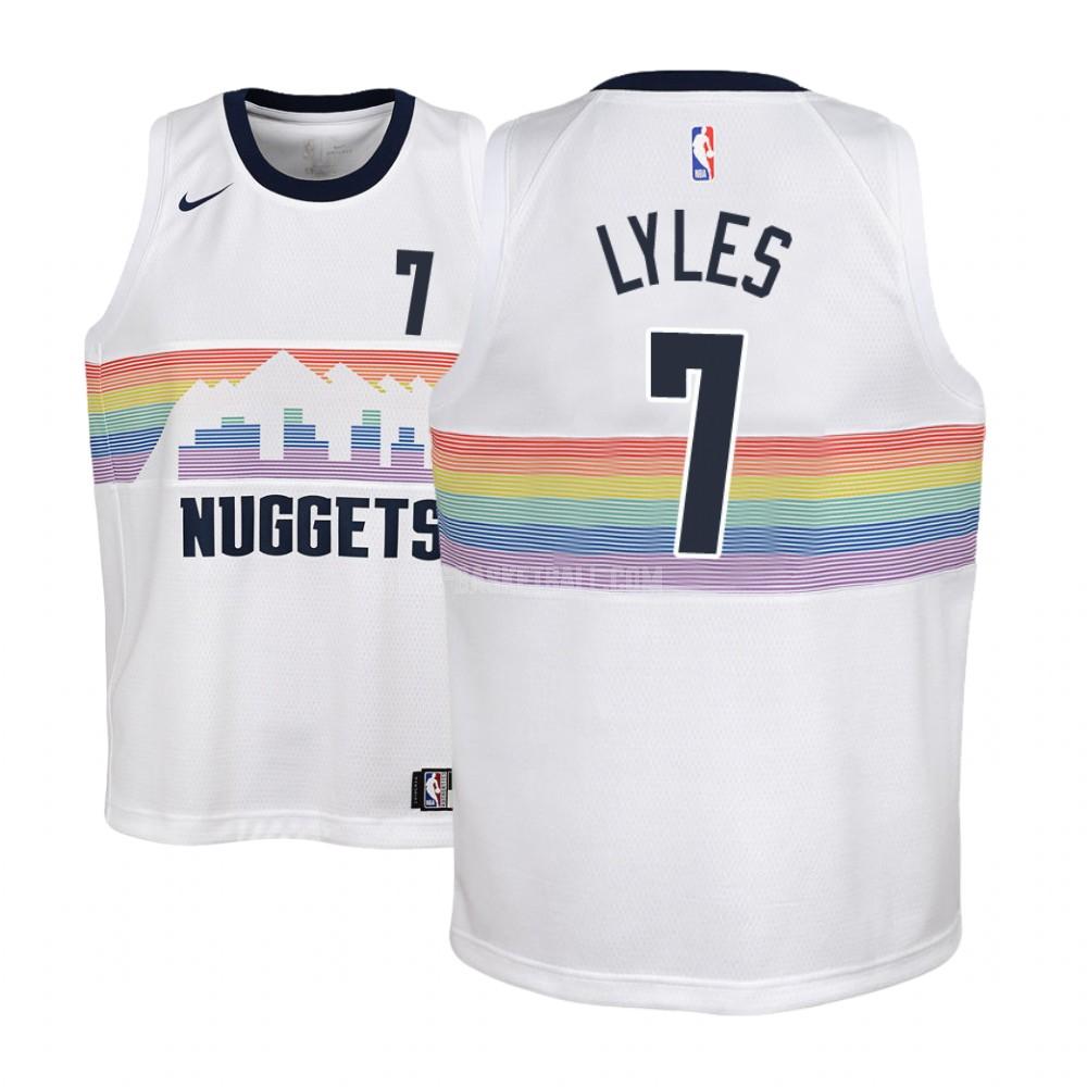 denver nuggets trey lyles 7 white city edition youth replica jersey