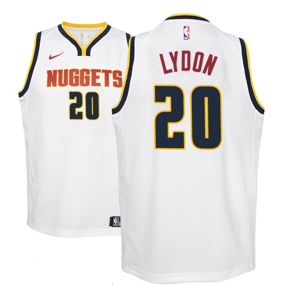 denver nuggets tyler lydon 20 white association youth replica jersey