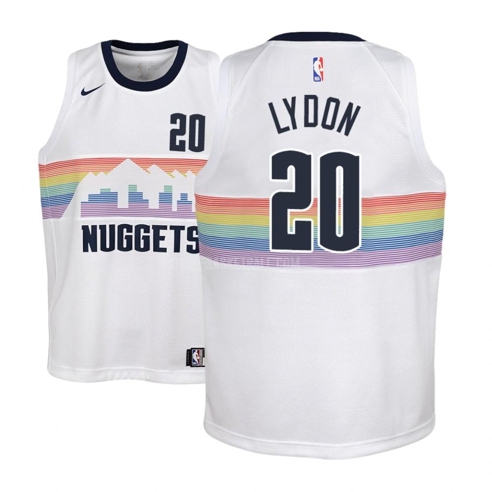 denver nuggets tyler lydon 20 white city edition youth replica jersey