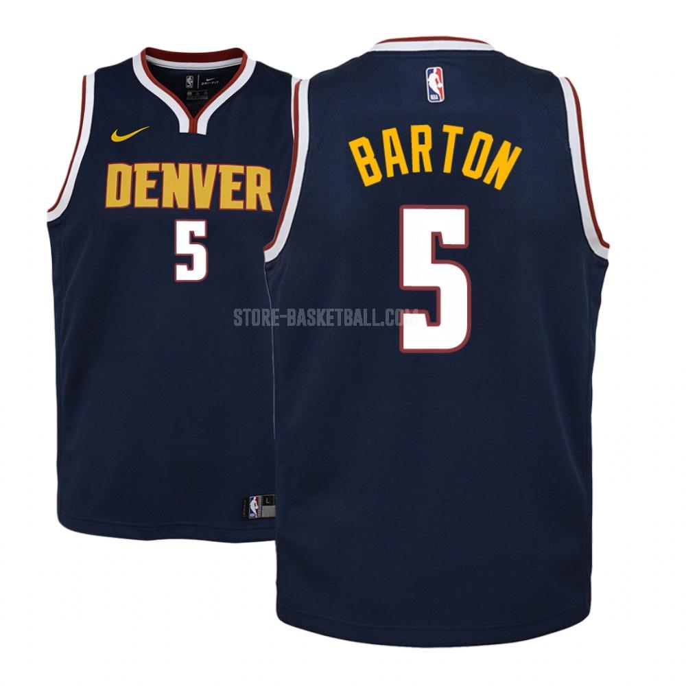denver nuggets wil barton 5 navy icon youth replica jersey