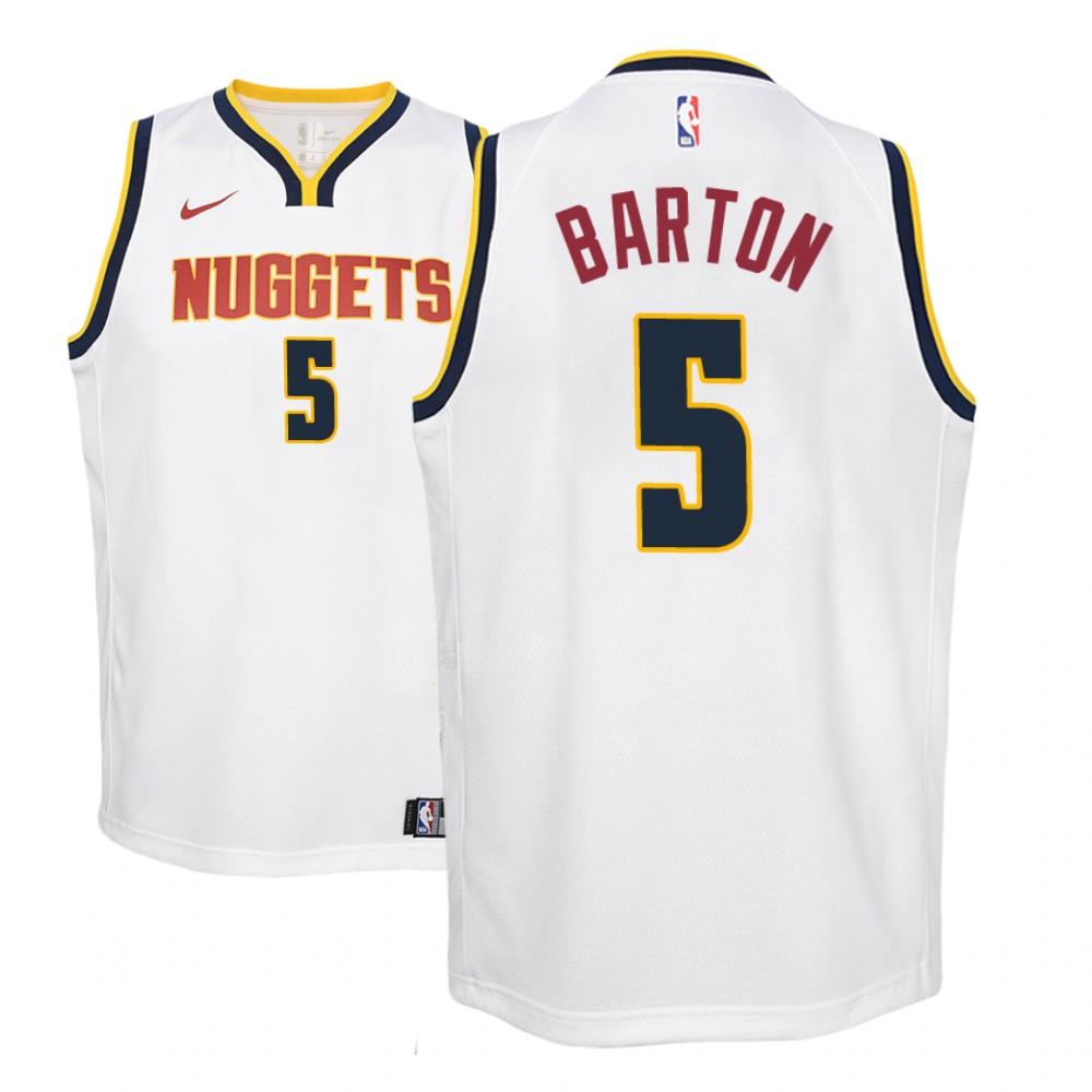 denver nuggets wil barton 5 white association youth replica jersey