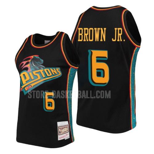 detroit pistons bruce brown jr 6 black rings collection men's replica jersey