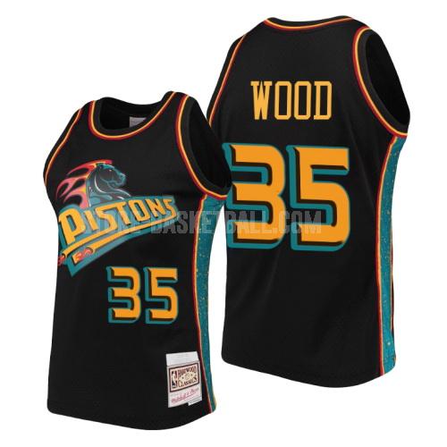 detroit pistons christian wood 35 black rings collection men's replica jersey