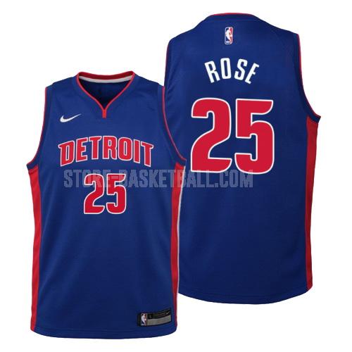 detroit pistons derrick rose 25 blue icon youth replica jersey