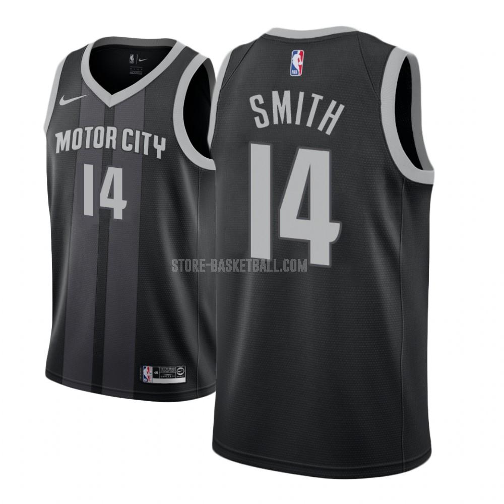 detroit pistons ish smith 14 black city edition youth replica jersey