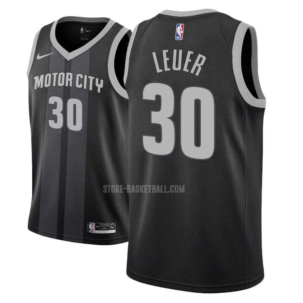 detroit pistons jon leuer 30 black city edition men's replica jersey