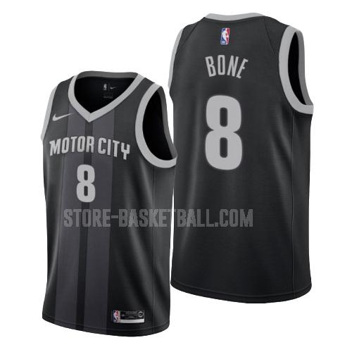 detroit pistons jordan bone 8 black city edition men's replica jersey