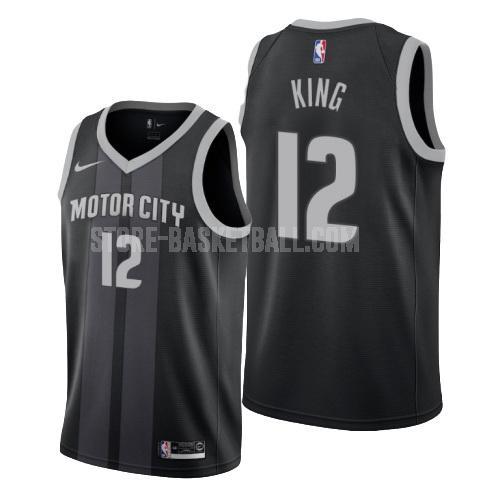 detroit pistons louis king 12 black city edition men's replica jersey