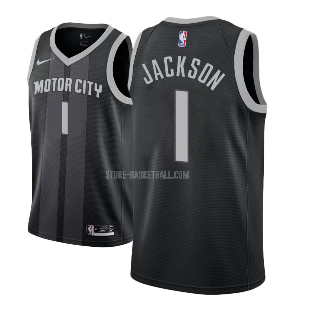 detroit pistons reggie jackson 1 black city edition youth replica jersey