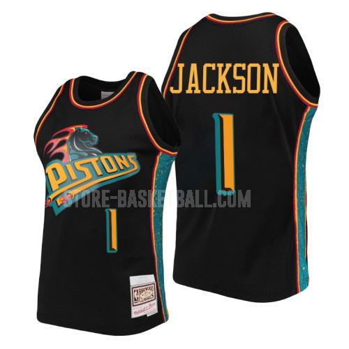 detroit pistons reggie jackson 1 black rings collection men's replica jersey