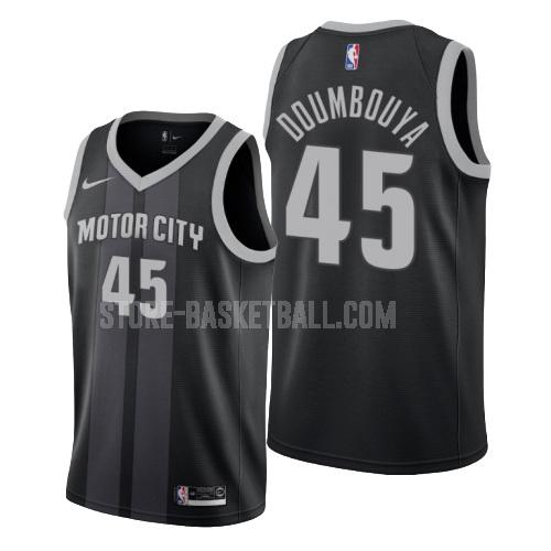 detroit pistons sekou doumbouya 45 black city edition men's replica jersey