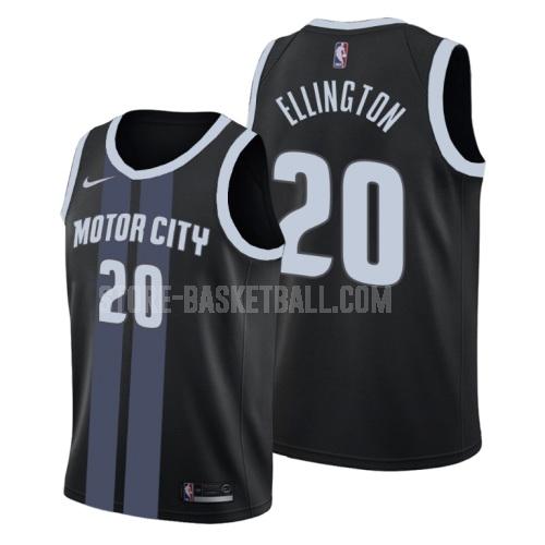 detroit pistons wayne ellington 20 black city edition men's replica jersey