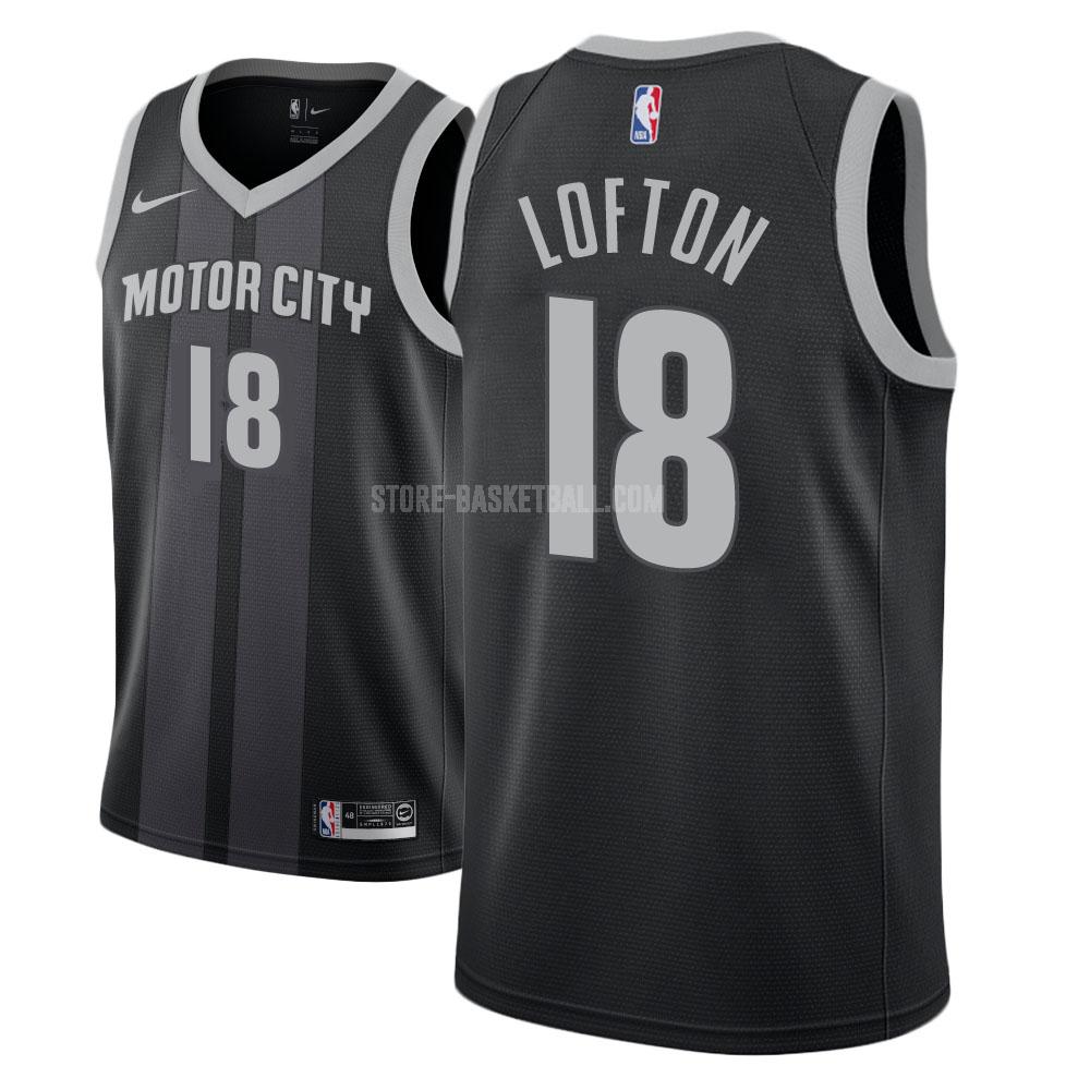 detroit pistons zach lofton 18 black city edition men's replica jersey