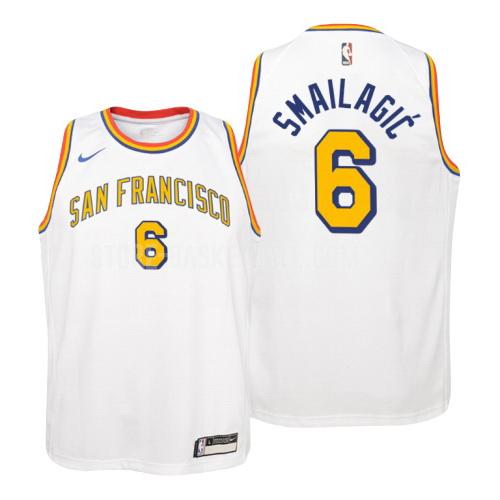 golden state warriors alen smailagic 6 white hardwood classics youth replica jersey