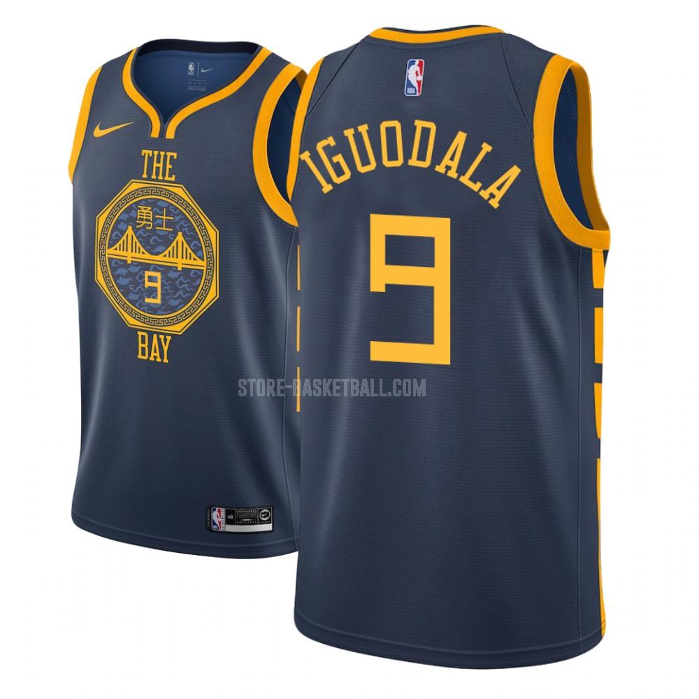 golden state warriors andre iguodala 9 navy city edition youth replica jersey