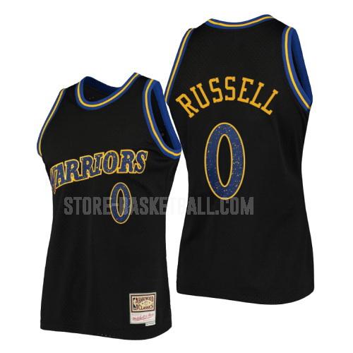 golden state warriors d'angelo russell 0 black rings collection men's replica jersey