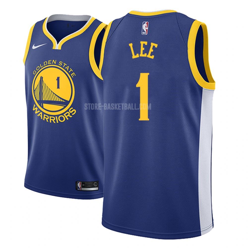 golden state warriors damion lee 1 blue icon men's replica jersey