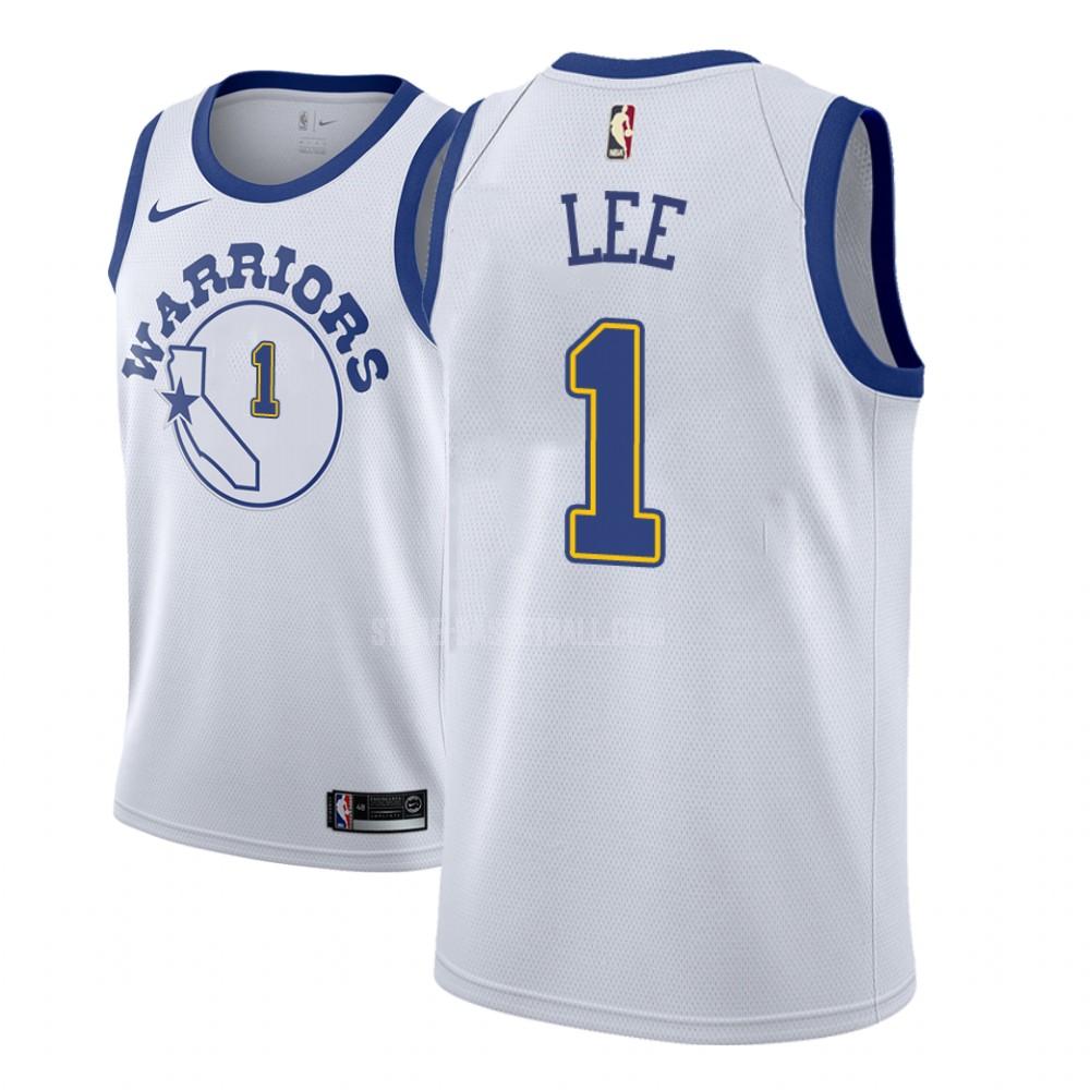 golden state warriors damion lee 1 white classic edition men's replica jersey