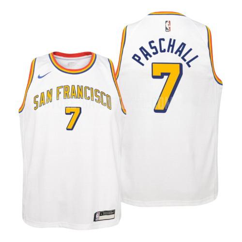 golden state warriors eric paschall 7 white hardwood classics youth replica jersey