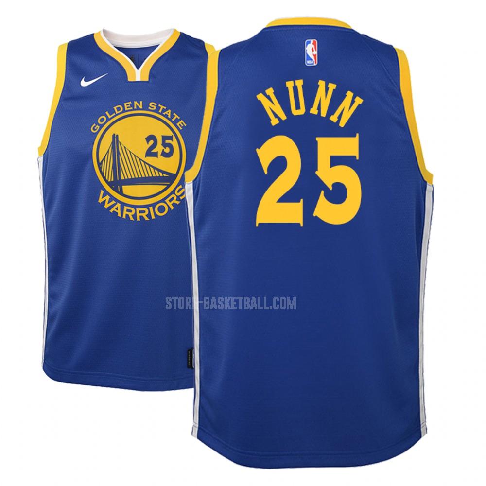 golden state warriors kendrick nunn 25 blue icon youth replica jersey