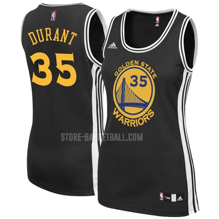 golden state warriors kevin durant 35 black classic women's replica jersey