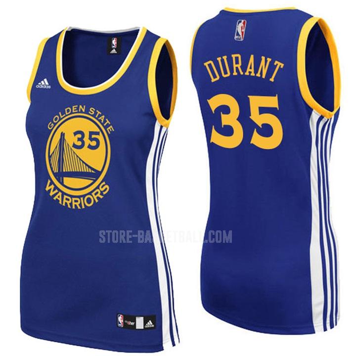 golden state warriors kevin durant 35 blue classic women's replica jersey