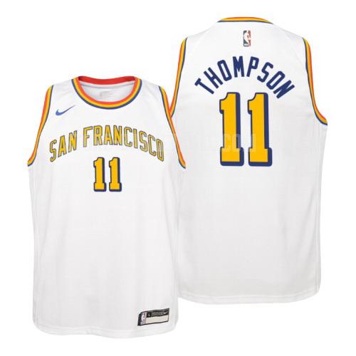 golden state warriors klay thompson 11 white hardwood classics youth replica jersey