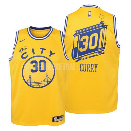 golden state warriors stephen curry 30 yellow hardwood classics youth replica jersey